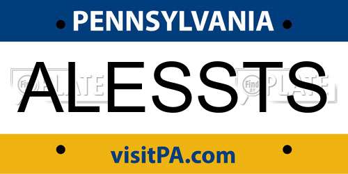 ALESSTS Pennsylvania License Plate
