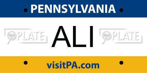 ALI Pennsylvania License Plate