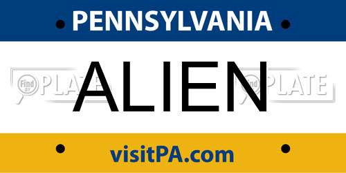 ALIEN Pennsylvania License Plate