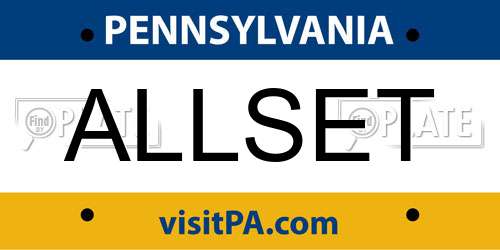 ALLSET Pennsylvania License Plate