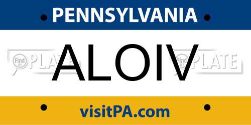 ALOIV Pennsylvania License Plate