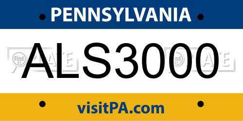 ALS3000 Pennsylvania License Plate