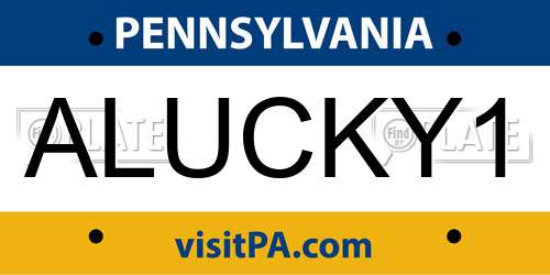 ALUCKY1 Pennsylvania License Plate