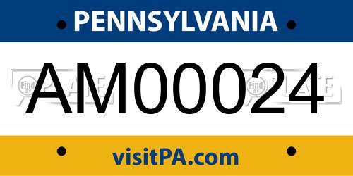 AM00024 Pennsylvania License Plate