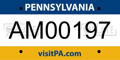 AM00197 Pennsylvania License Plate