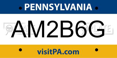 AM2B6G Pennsylvania License Plate