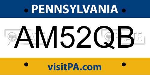 AM52QB Pennsylvania License Plate