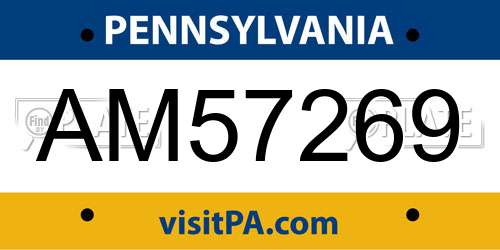 AM57269 Pennsylvania License Plate
