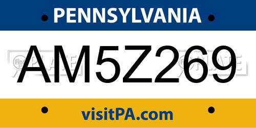 AM5Z269 Pennsylvania License Plate