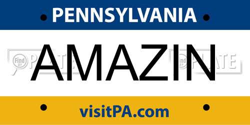 AMAZIN Pennsylvania License Plate
