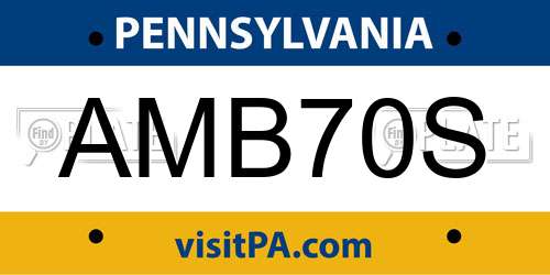 AMB70S Pennsylvania License Plate