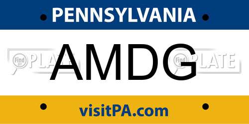 AMDG Pennsylvania License Plate