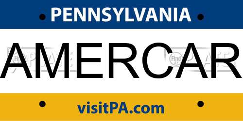 AMERCAR Pennsylvania License Plate