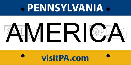 AMERICA Pennsylvania License Plate