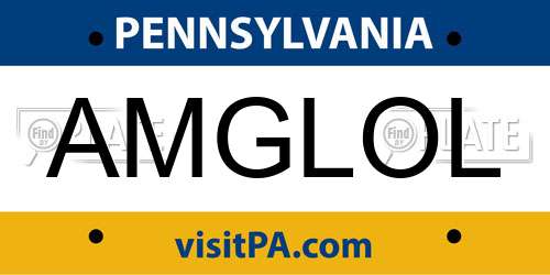 AMGLOL Pennsylvania License Plate