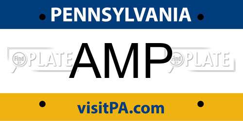 AMP Pennsylvania License Plate