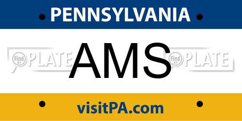 AMS Pennsylvania License Plate