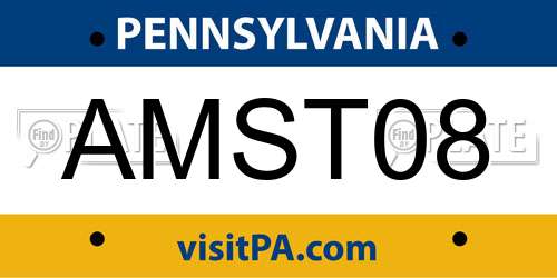 AMST08 Pennsylvania License Plate