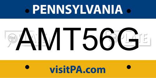 AMT56G Pennsylvania License Plate