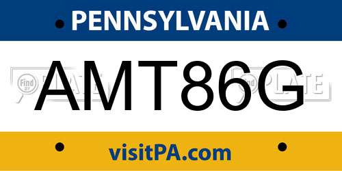 AMT86G Pennsylvania License Plate