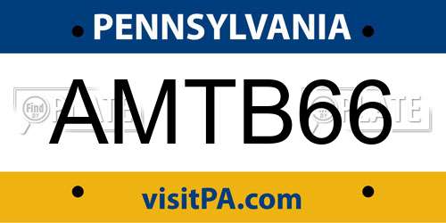 AMTB66 Pennsylvania License Plate