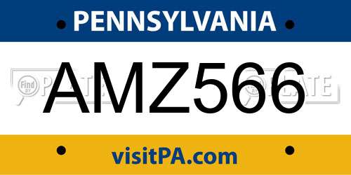 AMZ566 Pennsylvania License Plate