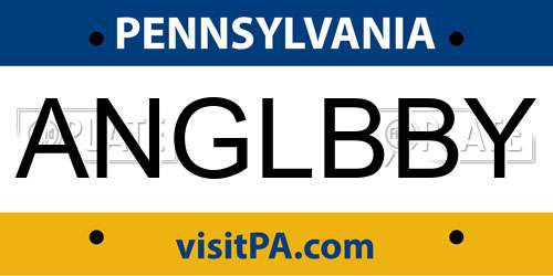 ANGLBBY Pennsylvania License Plate