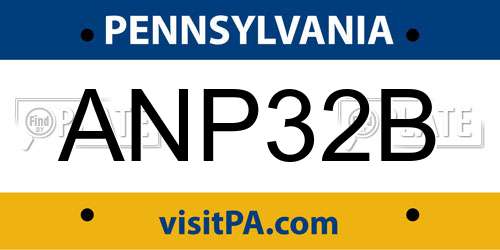 ANP32B Pennsylvania License Plate
