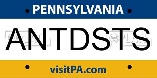 ANTDSTS Pennsylvania License Plate