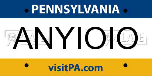 ANYIOIO Pennsylvania License Plate