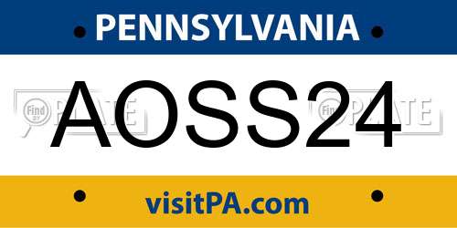 AOSS24 Pennsylvania License Plate