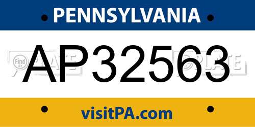 AP32563 Pennsylvania License Plate