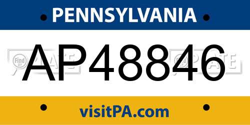AP48846 Pennsylvania License Plate