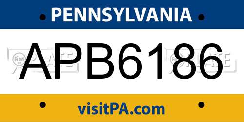 APB6186 Pennsylvania License Plate