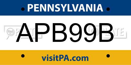 APB99B Pennsylvania License Plate
