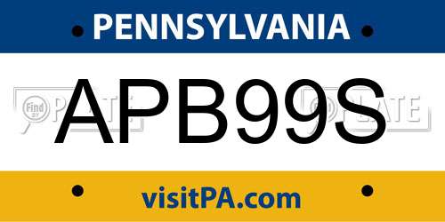 APB99S Pennsylvania License Plate