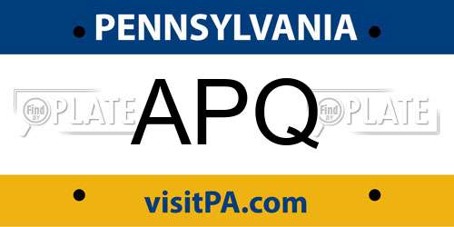 APQ Pennsylvania License Plate
