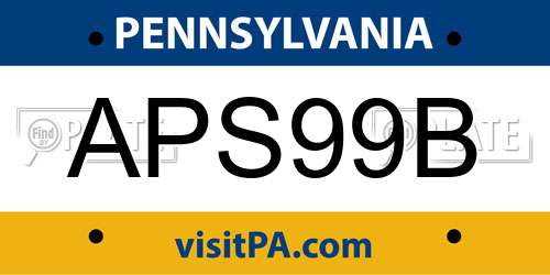 APS99B Pennsylvania License Plate