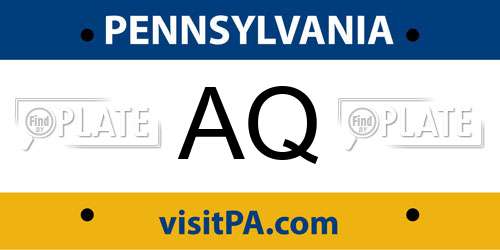 AQ Pennsylvania License Plate