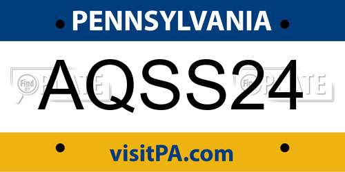 AQSS24 Pennsylvania License Plate
