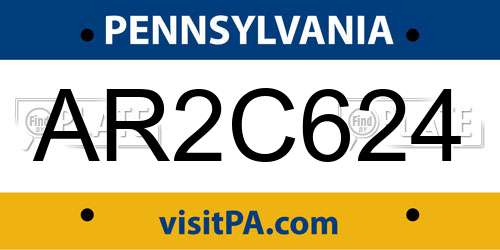 AR2C624 Pennsylvania License Plate