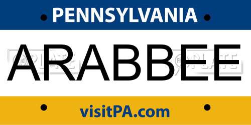 ARABBEE Pennsylvania License Plate