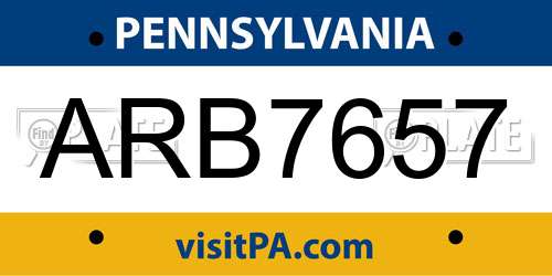 ARB7657 Pennsylvania License Plate