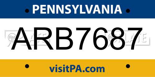 ARB7687 Pennsylvania License Plate