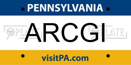 ARCGI Pennsylvania License Plate