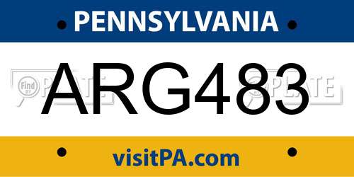 ARG483 Pennsylvania License Plate