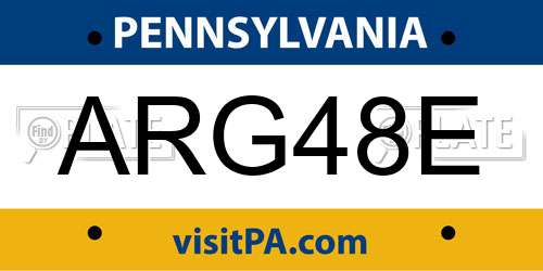 ARG48E Pennsylvania License Plate