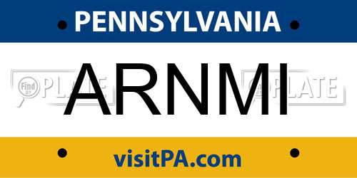 ARNMI Pennsylvania License Plate