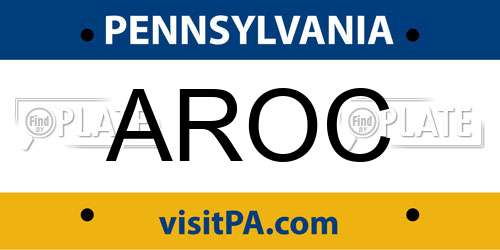 AROC Pennsylvania License Plate