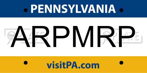 ARPMRP Pennsylvania License Plate